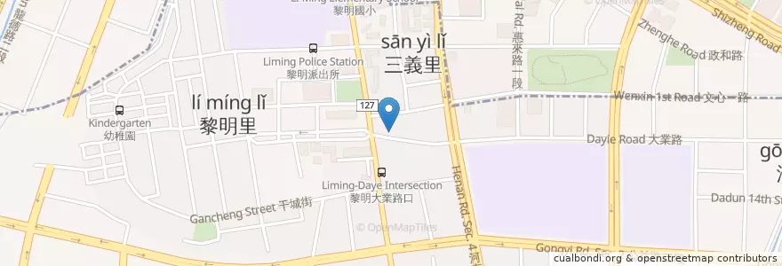 Mapa de ubicacion de 拉亞漢堡 en Taiwan, 臺中市, 南屯區.