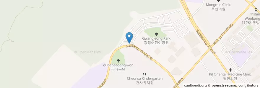 Mapa de ubicacion de 성서침례교회 en کره جنوبی, گیونگی-دو, 군포시, 광정동.