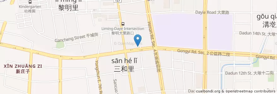 Mapa de ubicacion de 宜康藥局 en Taiwan, Taichung, 南屯區.