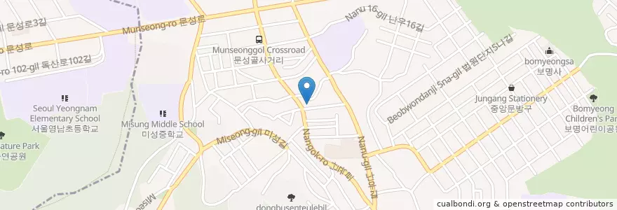 Mapa de ubicacion de 신일교회 en 大韓民国, ソウル, 冠岳区, 미성동.