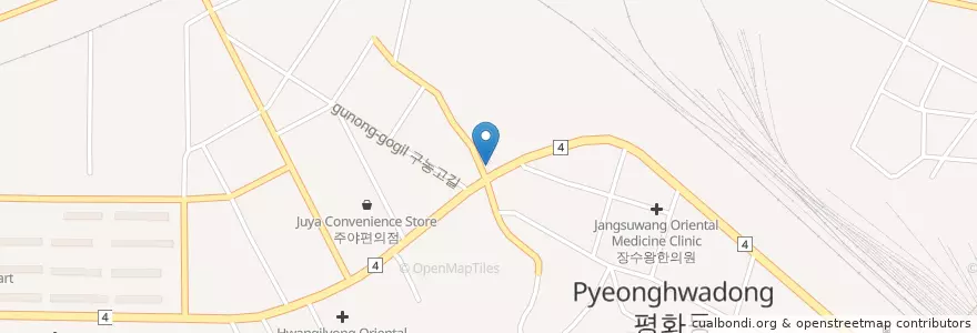 Mapa de ubicacion de 우체통 en 대한민국, 경상북도, 김천시.