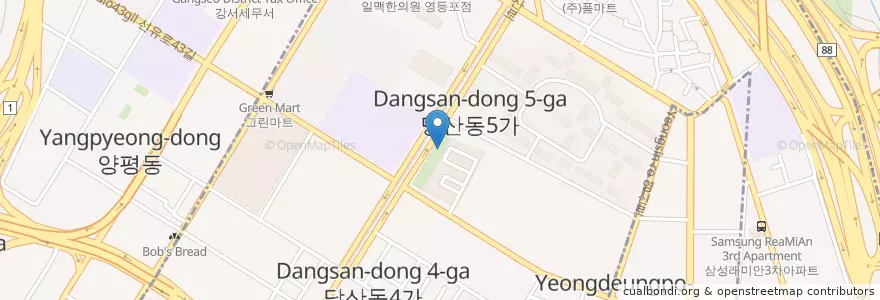 Mapa de ubicacion de 효성 분수 en Güney Kore, Seul, 영등포구, 당산2동.