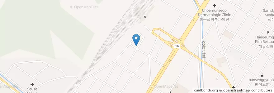 Mapa de ubicacion de 산돌교회 en 대한민국, 경상남도, 창원시, 마산회원구.