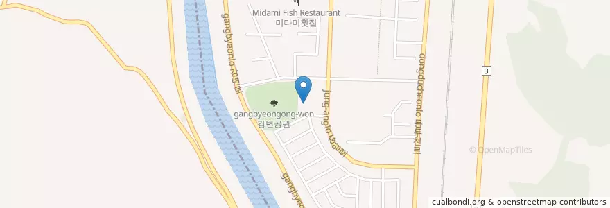 Mapa de ubicacion de 송내동 성당 en 대한민국, 경기도, 동두천시.
