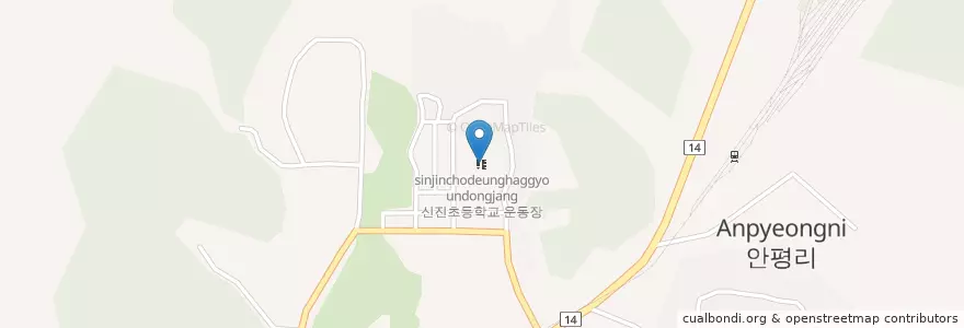 Mapa de ubicacion de 신진초등학교 운동장 en كوريا الجنوبية, بسان, 기장군, 철마면.