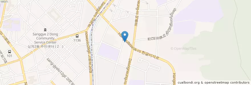 Mapa de ubicacion de 뚜레쥬르 상계역점 en Corea Del Sud, Seul, 노원구, 중계4동.
