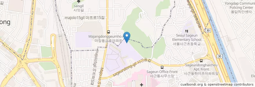 Mapa de ubicacion de 체육관 en کره جنوبی, سئول, 성동구, 사근동.