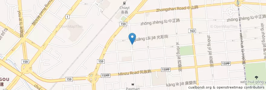 Mapa de ubicacion de 基隆廟口鹽酥雞 en Taiwan, Taiwan Province, Chiayi, Chiayi County, West District.