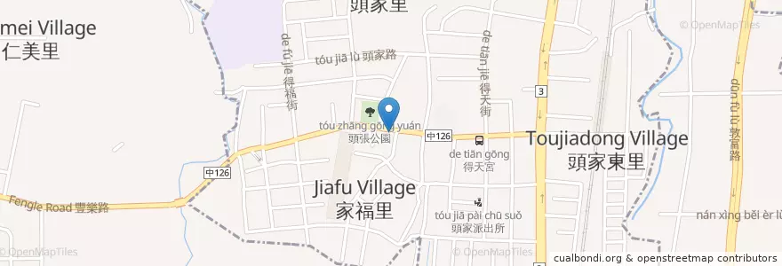 Mapa de ubicacion de 50嵐 en 台湾, 台中市, 潭子区, 北屯区.