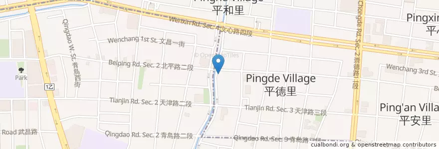 Mapa de ubicacion de 淡水手工早點麵食館 en 台湾, 台中市, 北屯区, 北区.