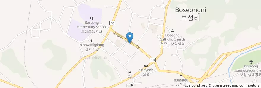 Mapa de ubicacion de KT 보성지점 en Südkorea, Jeollanam-Do, 보성군.