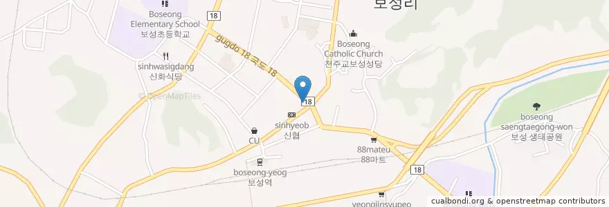 Mapa de ubicacion de 파리바게트 보성점 en Südkorea, Jeollanam-Do, 보성군.