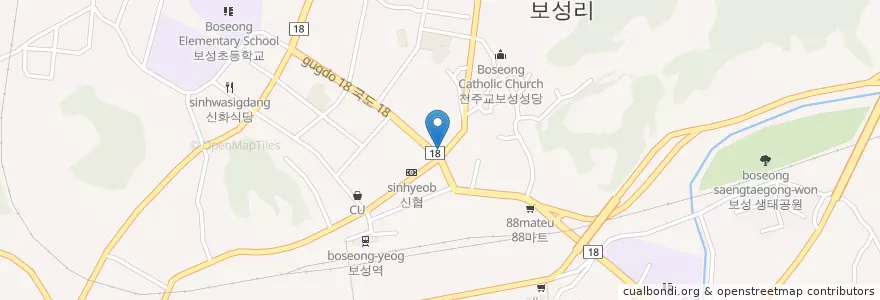 Mapa de ubicacion de 보일약국 en Güney Kore, 전라남도, 보성군.