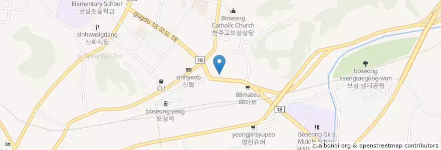 Mapa de ubicacion de 향교 보리밥 en 대한민국, 전라남도, 보성군.