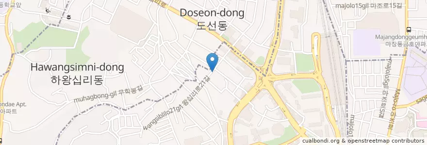 Mapa de ubicacion de 치킨집 en کره جنوبی, سئول, 성동구, 행당1동.