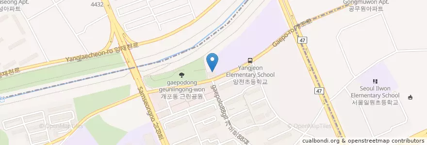 Mapa de ubicacion de 개포2동 문화센터 en Südkorea, Seoul, 강남구, 개포동, 개포2동.