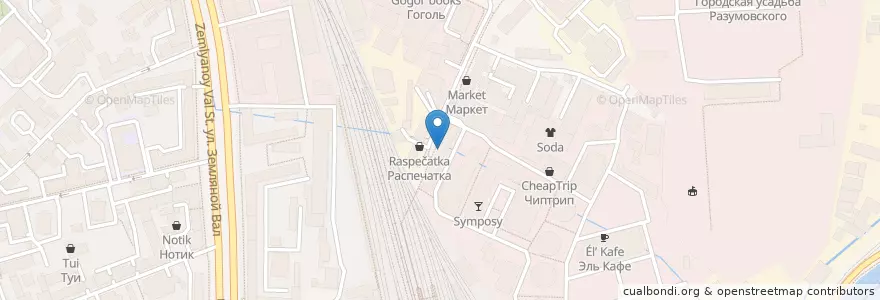 Mapa de ubicacion de 7 сэндвичей en Rusia, Центральный Федеральный Округ, Москва, Центральный Административный Округ, Басманный Район.