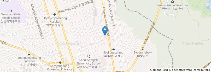 Mapa de ubicacion de 효성교회 en كوريا الجنوبية, سول, 강북구, 송중동.