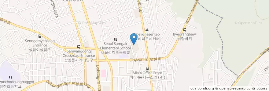 Mapa de ubicacion de 성바오로딸 수도회 en 大韓民国, ソウル, 江北区, 송중동.