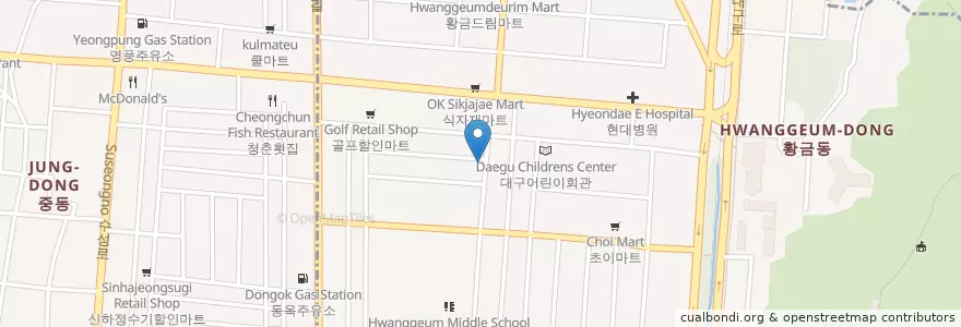 Mapa de ubicacion de 황금동나사렛성결교회 en Corée Du Sud, Daegu, 수성구.