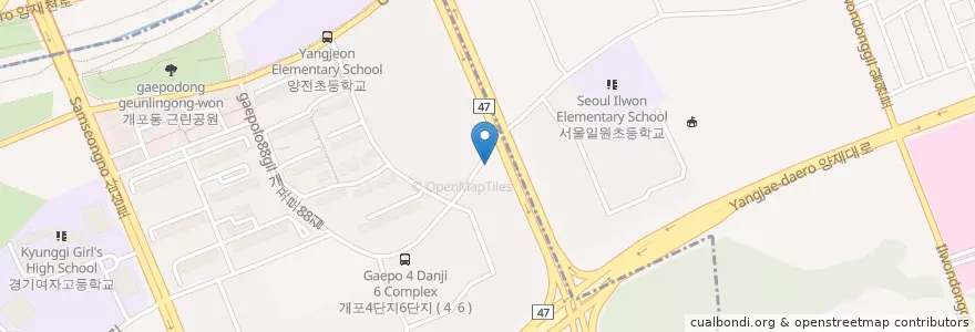 Mapa de ubicacion de 개원치안센터 en Güney Kore, Seul, 강남구, 개포동, 개포2동.