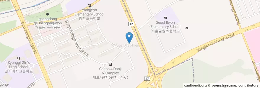 Mapa de ubicacion de 개포육아종합지원센터 en 대한민국, 서울, 강남구, 개포동, 개포2동.