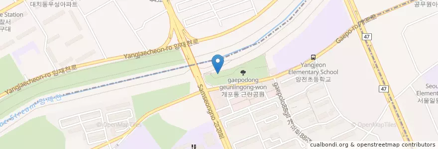 Mapa de ubicacion de 개포근린공원 화장실 en 대한민국, 서울, 강남구, 개포2동.