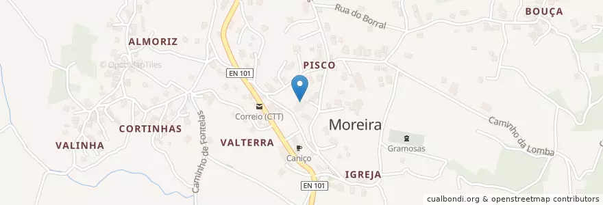 Mapa de ubicacion de Moreira en Portekiz, Norte, Alto Minho, Viana Do Castelo, Monção, Moreira.