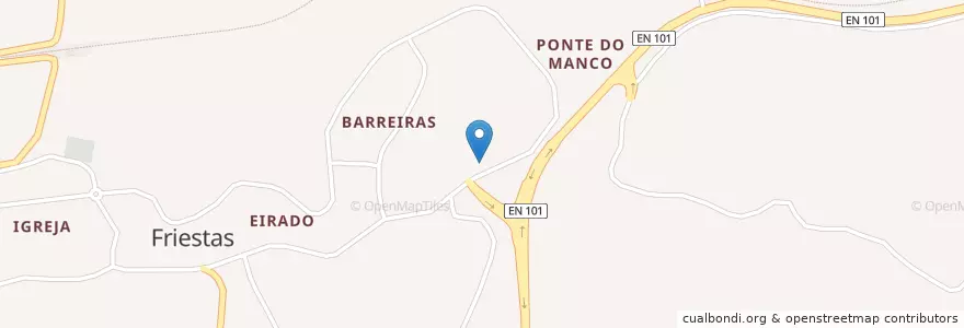 Mapa de ubicacion de Friestas en پرتغال, Norte, Alto Minho, Viana Do Castelo, Valença, Friestas.