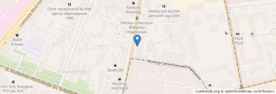 Mapa de ubicacion de Pizza 29 en روسيا, Центральный Федеральный Округ, Москва, Южный Административный Округ, Центральный Административный Округ, Район Якиманка.