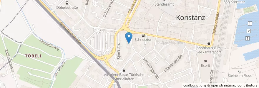 Mapa de ubicacion de Eiscafé Grezzo en Германия, Баден-Вюртемберг, Bezirk Kreuzlingen, Фрайбург, Констанц, Kreuzlingen, Verwaltungsgemeinschaft Konstanz, Konstanz.