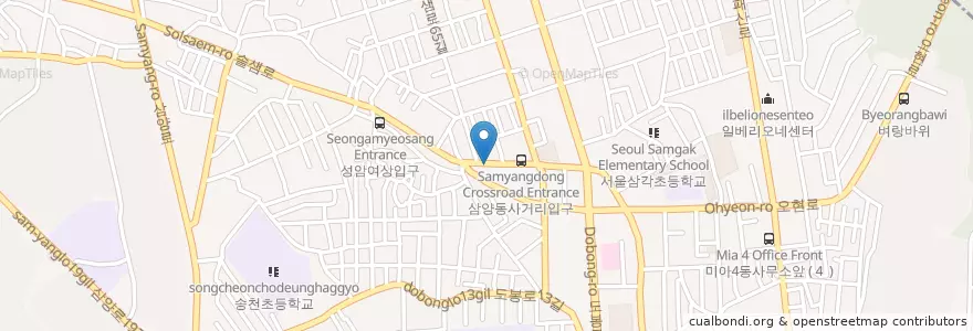 Mapa de ubicacion de 신성교회 en South Korea, Seoul, Gangbuk-Gu, Songcheon-Dong.