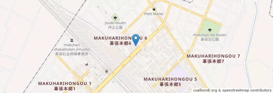 Mapa de ubicacion de ラーメントウマ en Япония, Тиба, 習志野市, 花見川区.
