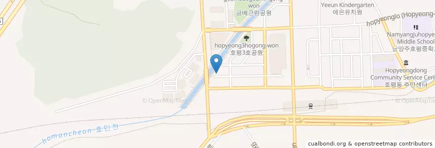 Mapa de ubicacion de 카페지안 en Korea Selatan, Gyeonggi, 남양주.