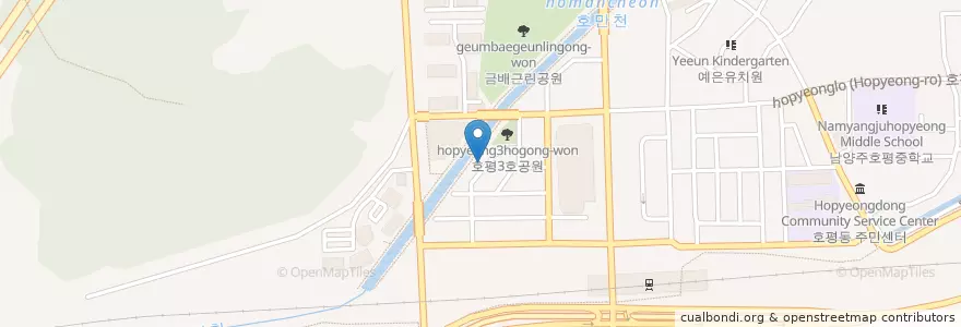 Mapa de ubicacion de 수제칼집생고기 en 大韓民国, 京畿道, 南楊州市.
