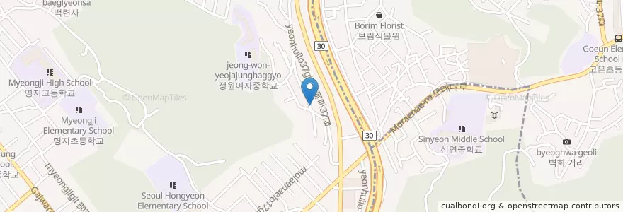 Mapa de ubicacion de 홍은2동자율방범대 en Korea Selatan, 서울, 서대문구, 홍은동, 홍은2동.