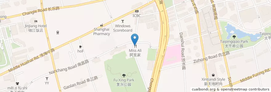 Mapa de ubicacion de 阿里家 en China, Shanghai, Huangpu.