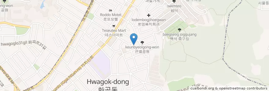 Mapa de ubicacion de 화곡본동 공영주차장 en Corea Del Sud, Seul, 강서구, 화곡본동.