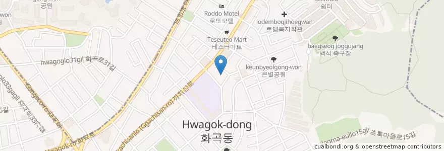 Mapa de ubicacion de 그리스도의 교회 en Corea Del Sud, Seul, 강서구, 화곡본동.