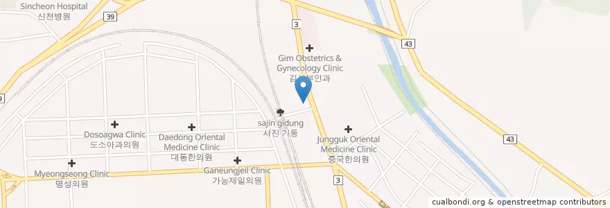 Mapa de ubicacion de 산림 임협 은행 en South Korea, Gyeonggi-Do, Uijeongbu-Si.