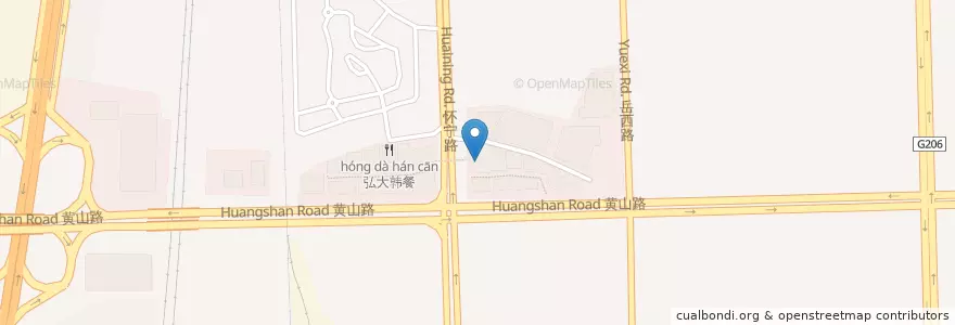 Mapa de ubicacion de 潮州海鲜粥精品火锅 en China, Anhui, Hefei, 蜀山区 (Shushan), 合肥市区.