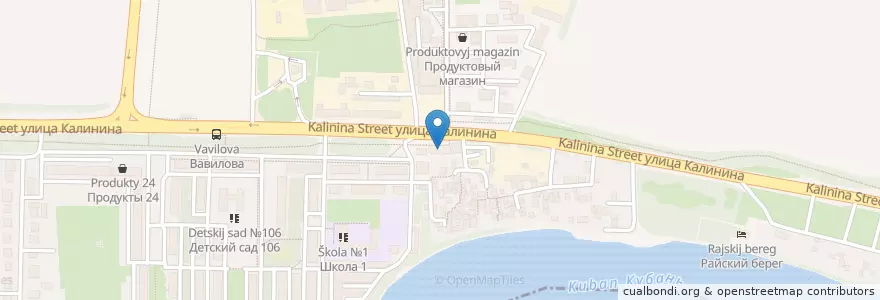 Mapa de ubicacion de Пристань en Russia, South Federal District, Krasnodar Krai, Krasnodar Municipality.