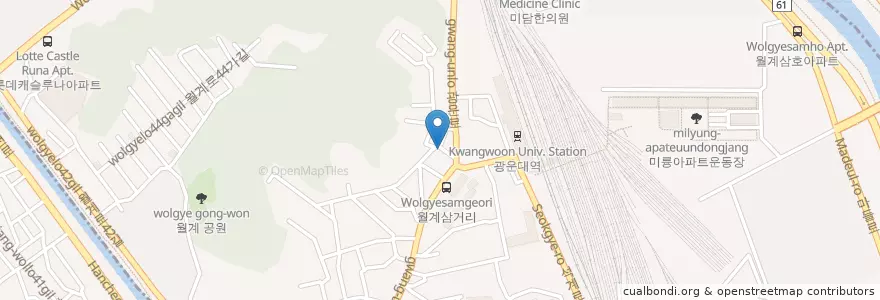 Mapa de ubicacion de 봉평막국수 en Coreia Do Sul, Seul, 노원구, 월계1동.