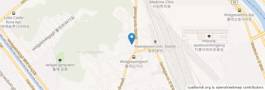 Mapa de ubicacion de 소담한식 en Coreia Do Sul, Seul, 노원구, 월계1동.