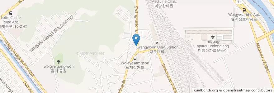 Mapa de ubicacion de 할매순대국 en Coreia Do Sul, Seul, 노원구, 월계1동.