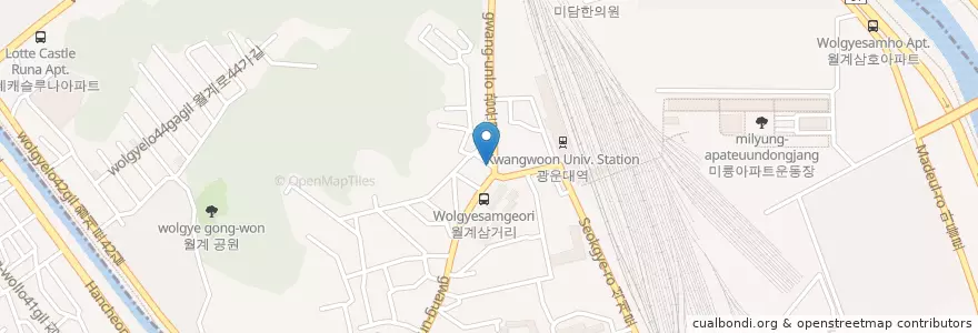 Mapa de ubicacion de 코리안 바베큐 en Coreia Do Sul, Seul, 노원구, 월계1동.