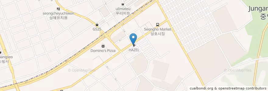 Mapa de ubicacion de HAZEL en Südkorea, Gyeonggi-Do, 중원구.