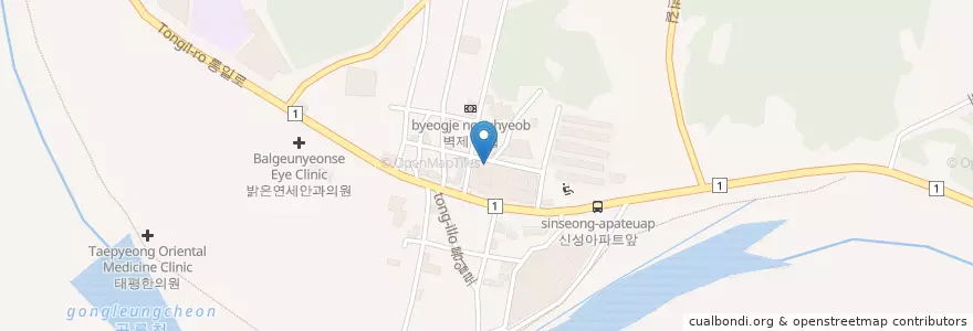 Mapa de ubicacion de 오븐마루 관산더프라임점 en 대한민국, 경기도, 고양시, 덕양구.