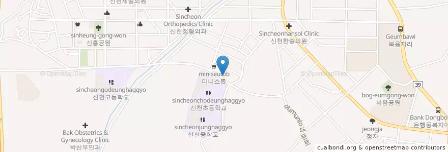 Mapa de ubicacion de 주차장 en Zuid-Korea, Gyeonggi-Do, 시흥시.