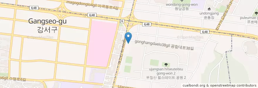 Mapa de ubicacion de 신한은행 en 韩国/南韓, 首尔, 江西区, 우장산동.